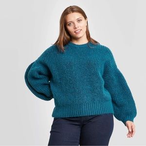Balloon Sleeve Sweater in Teal